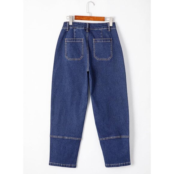 Wide Leg High Waisted Stretch Denim Jeans for Women Casual Comfortable - Picture 6 of 8